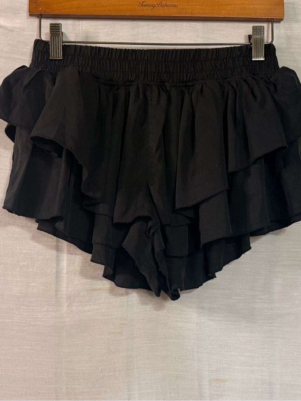 Free People Movement Black Layered Ruffle Shorts XS